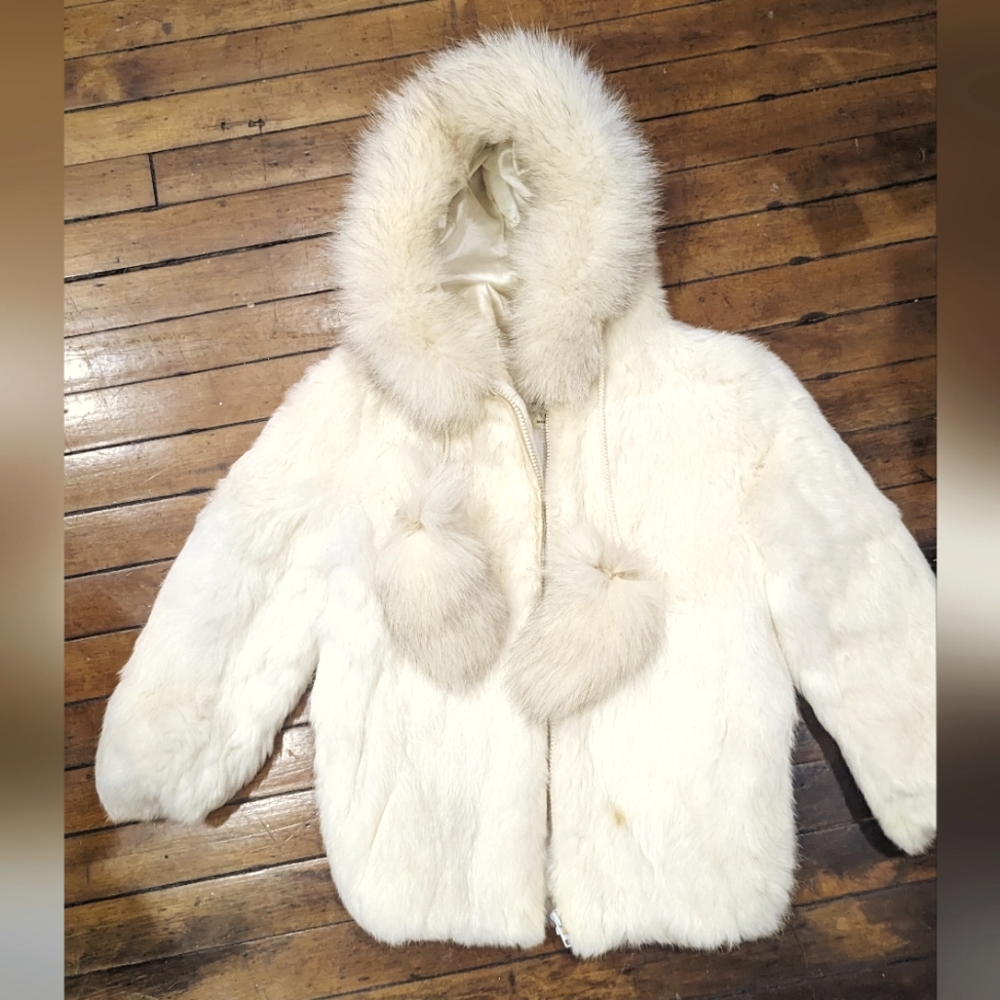 Vintage Princess Caravelle Childrens Rabbit fur Coat